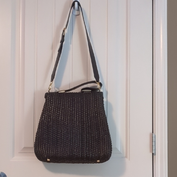 Kara Ross Designer Brown Woven Shoulder Bag - Picture 6 of 11